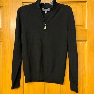 Neiman Marcus Black cashmere Zip-Up Sweater